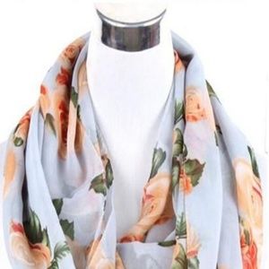 THELMA ROSE PATTERN INFINITY SCARF (STONE)